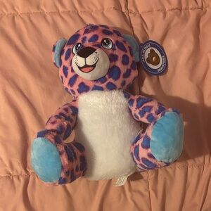 Plush Leopard Toy with Pink and Blue Spots